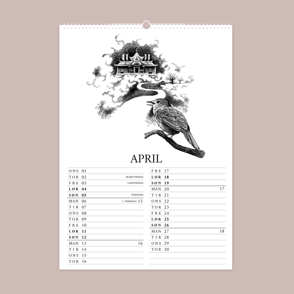 2026 vægkalender - H.C. Andersens eventyr