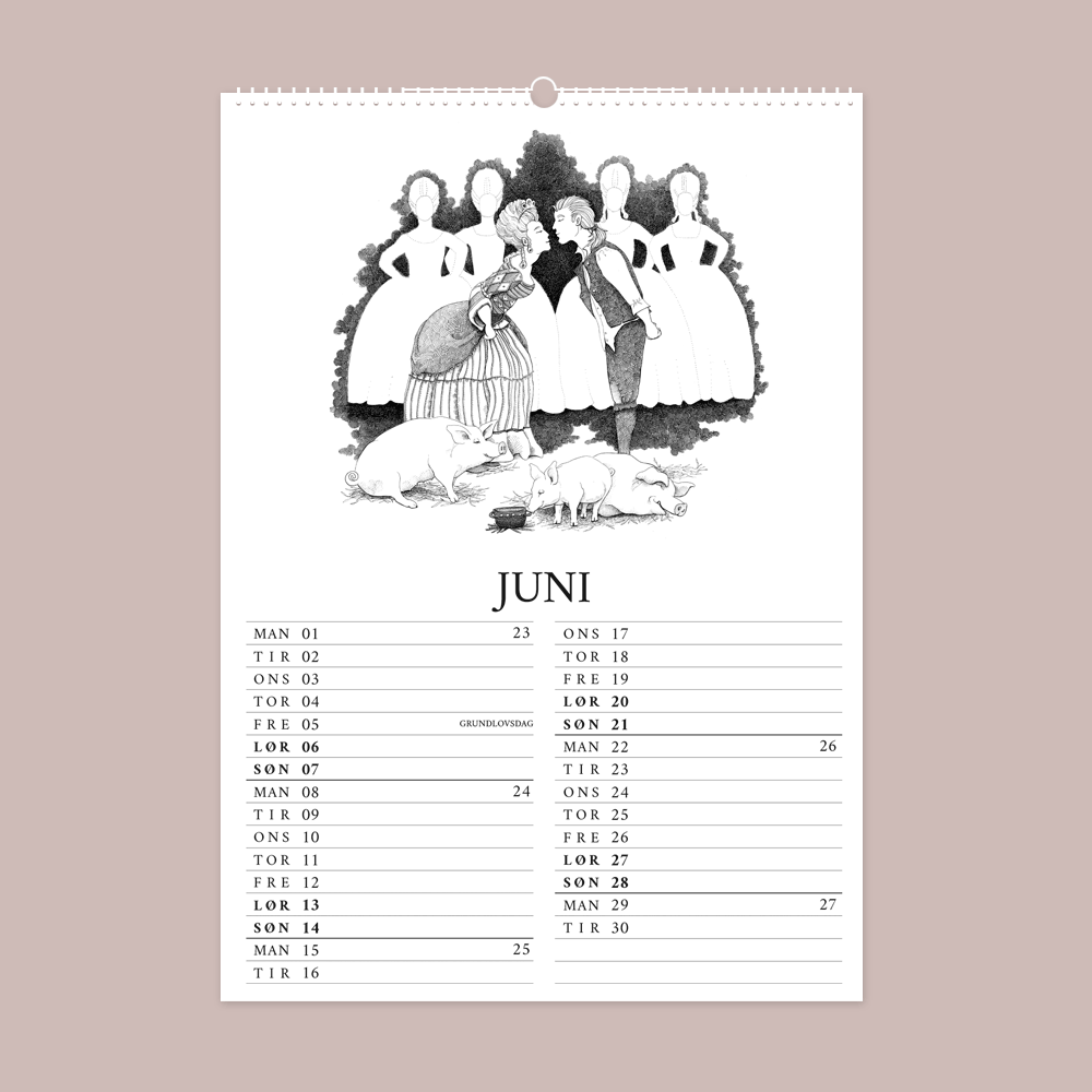 2026 vægkalender - H.C. Andersens eventyr