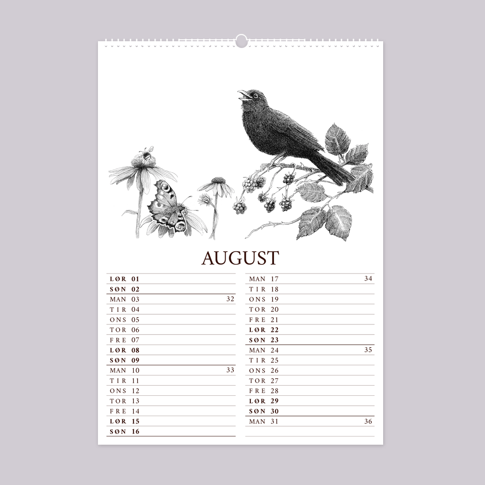 2026 vægkalender - Livet i den vilde have