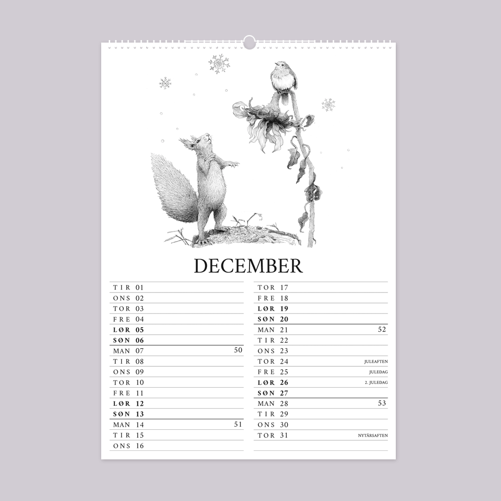 2026 vægkalender - Livet i den vilde have