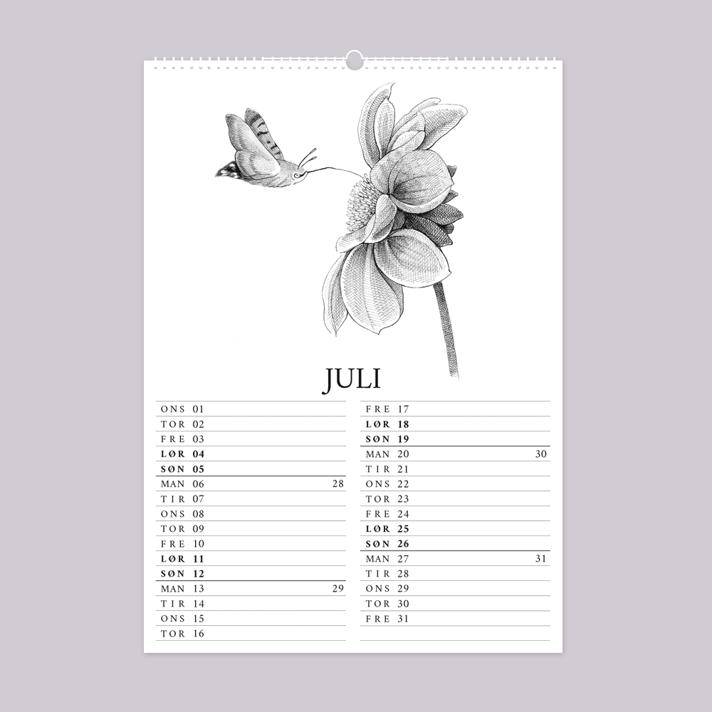 2026 vægkalender - Livet i den vilde have