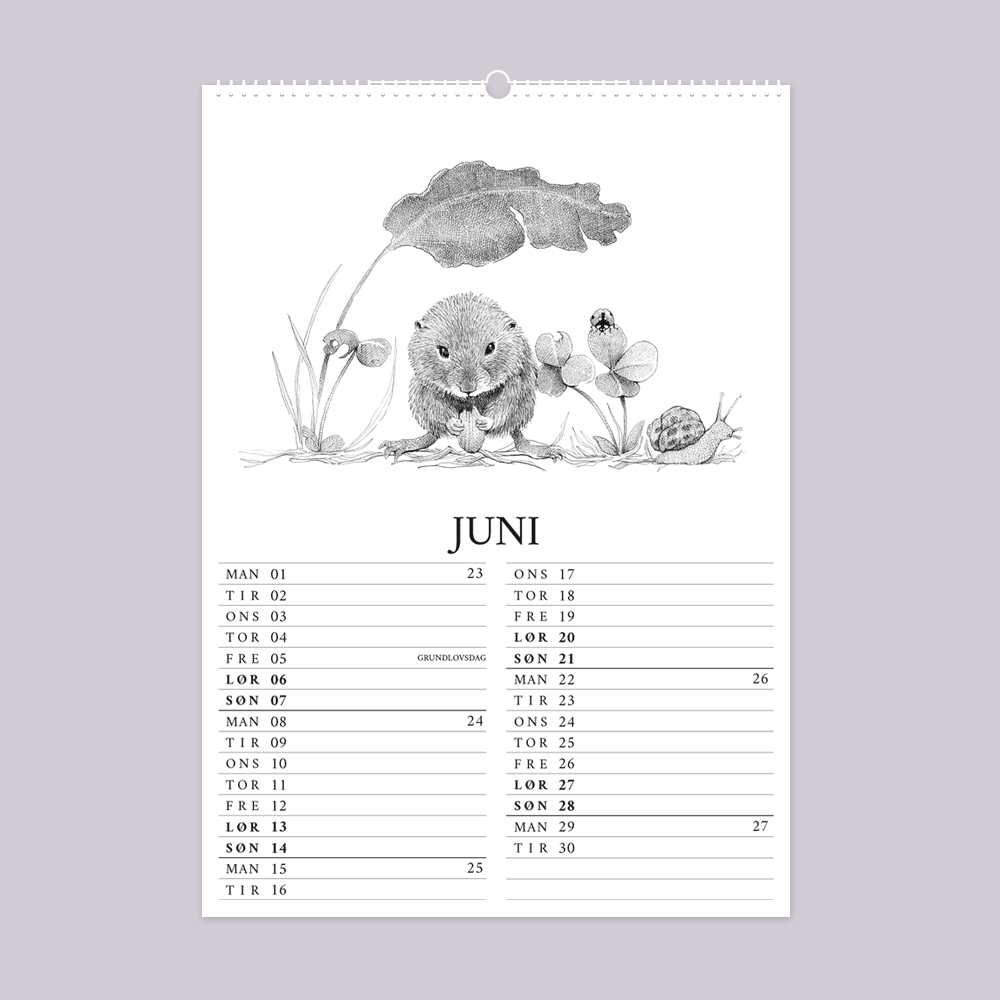 2026 vægkalender - Livet i den vilde have