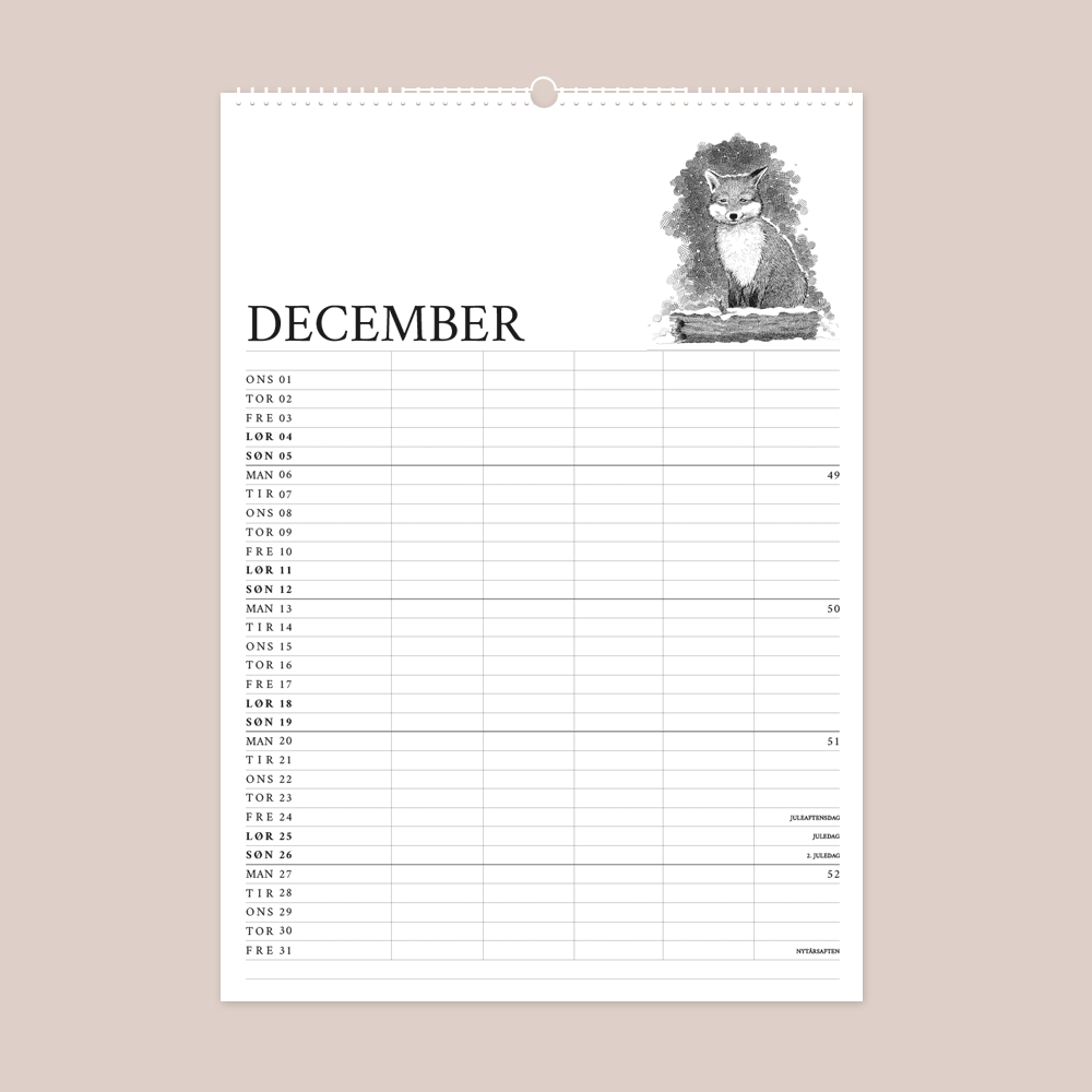 2027 familiekalender - Gemt men ikke glemt