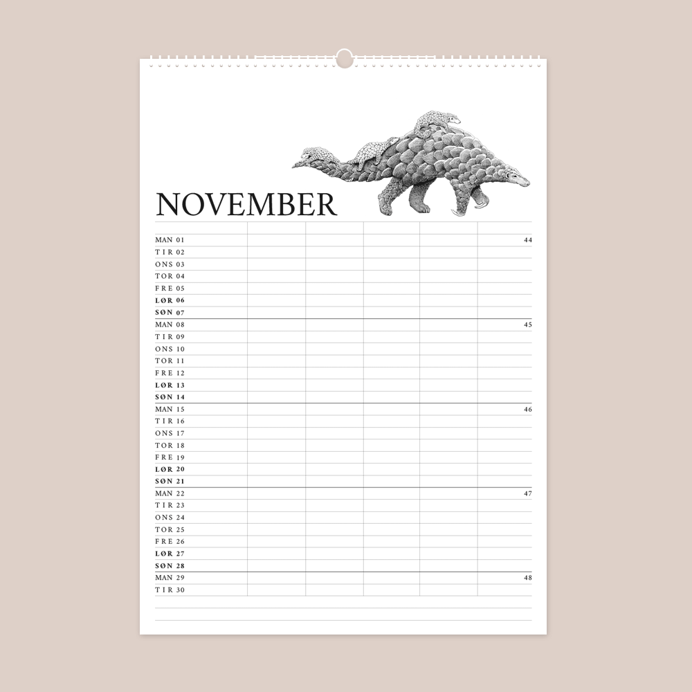 2027 familiekalender - Gemt men ikke glemt