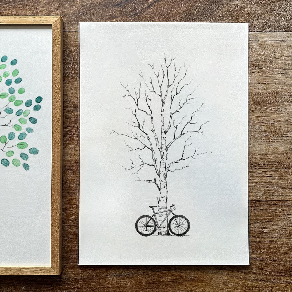Udsalg // A3 Fingeraftryksplakat - cykel