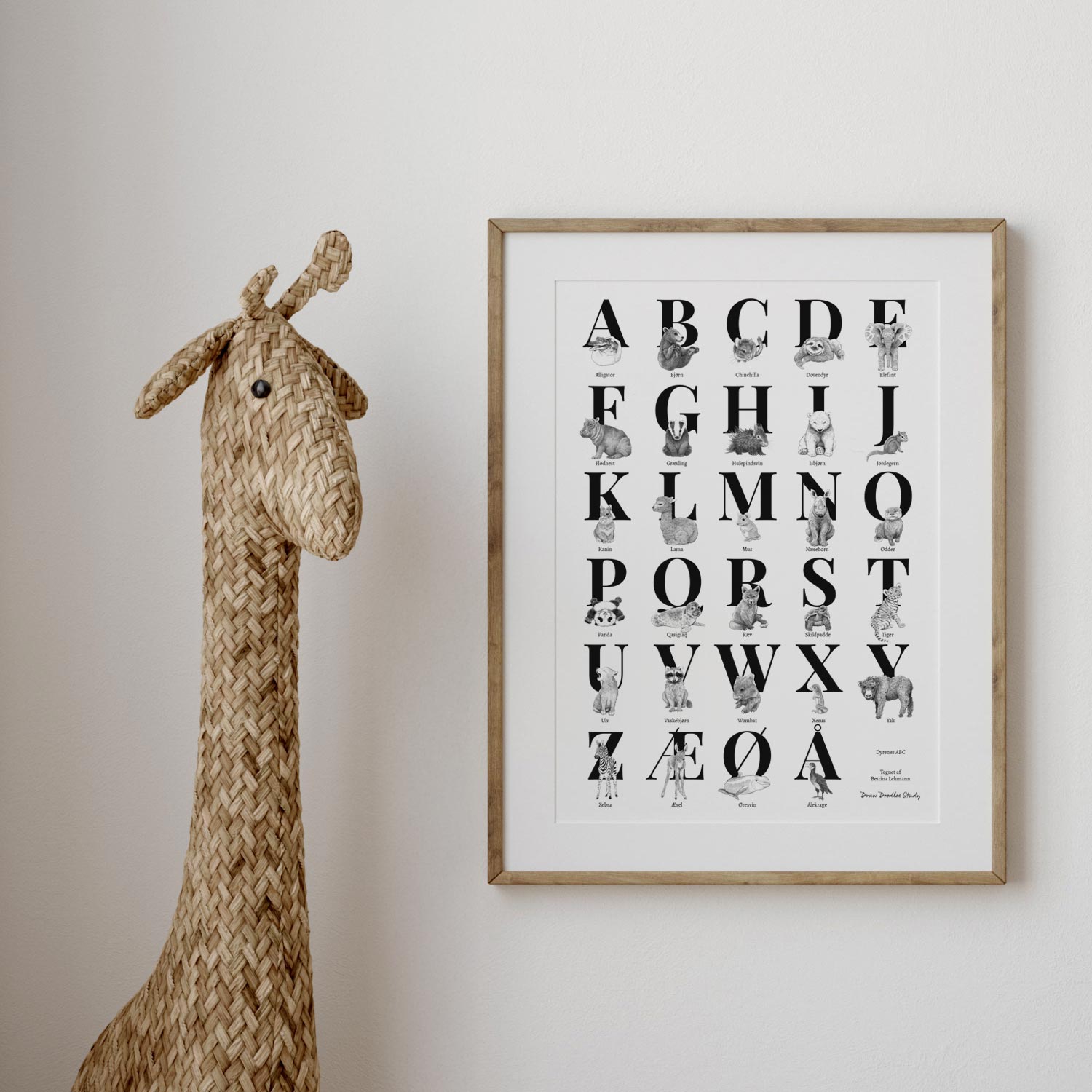 Kunsttryk med alfabet - ABC