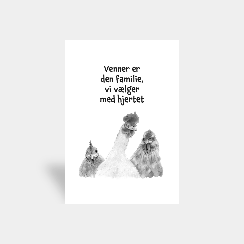 Kort - Venner er den familie, vi vælger med hjertet