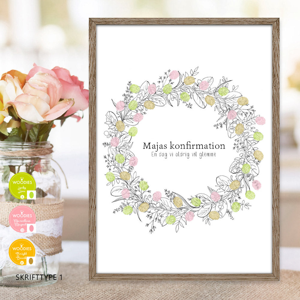 Fingeraftryksplakat // Blomsterkrans