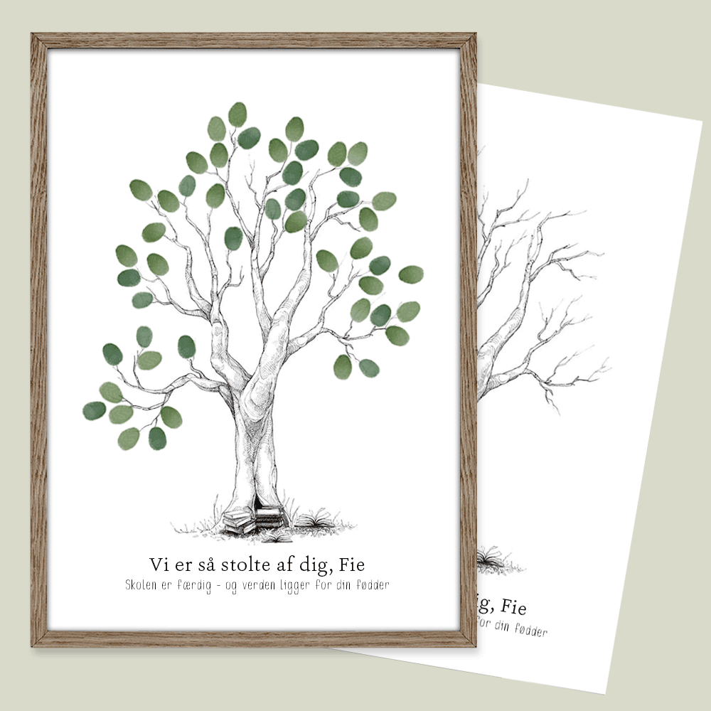 Fingeraftryksplakat // Træ med bøger