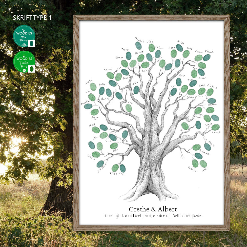 Fingeraftryksplakat // Egetræ