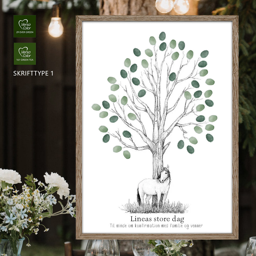 Fingeraftryksplakat // Hest