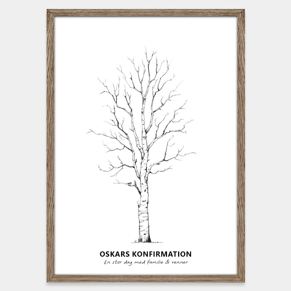 Fingeraftryksplakat // Birketræ