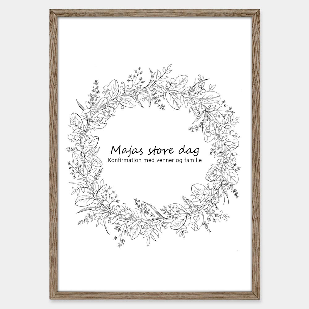 Fingeraftryksplakat // Blomsterkrans