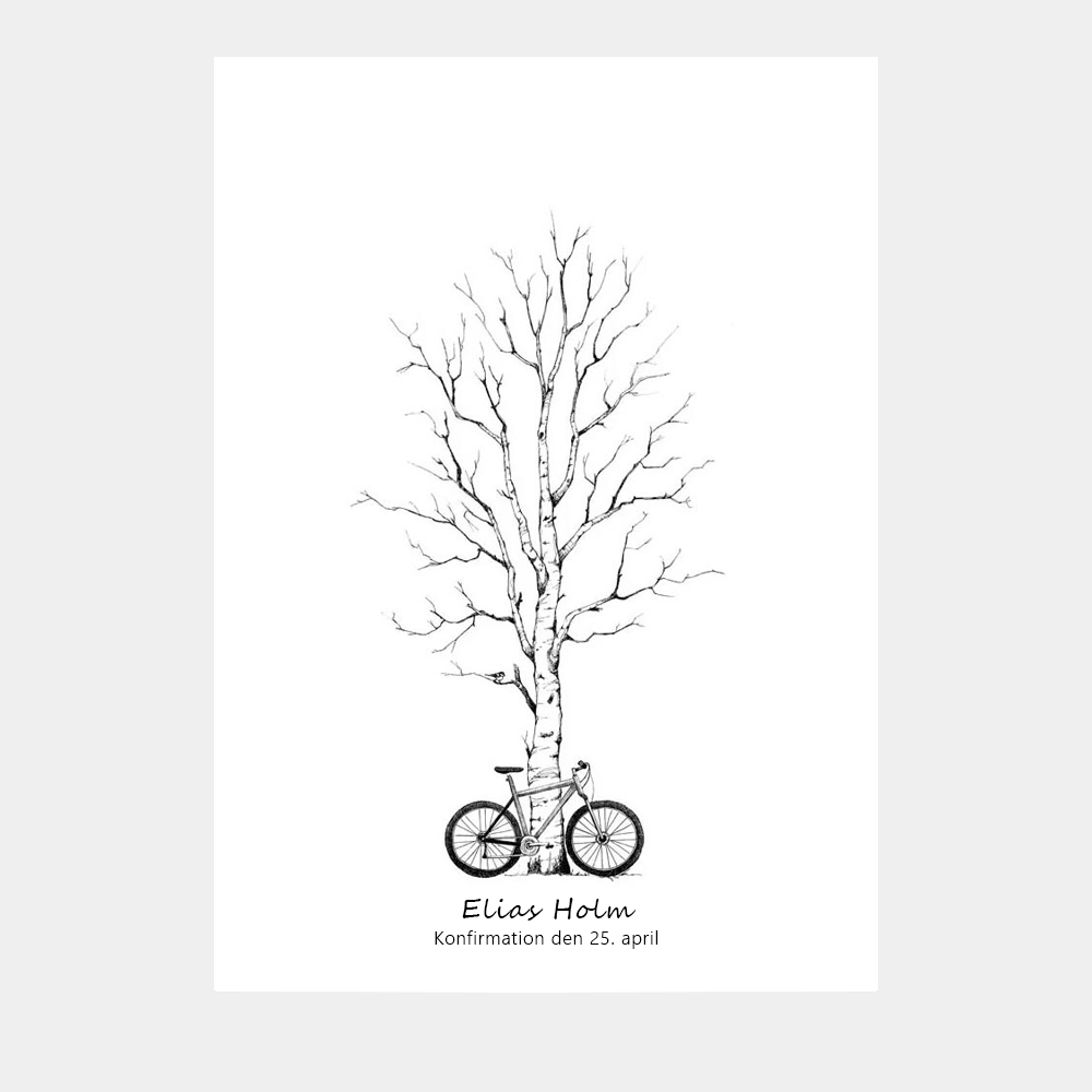 Fingeraftryksplakat - Cykel
