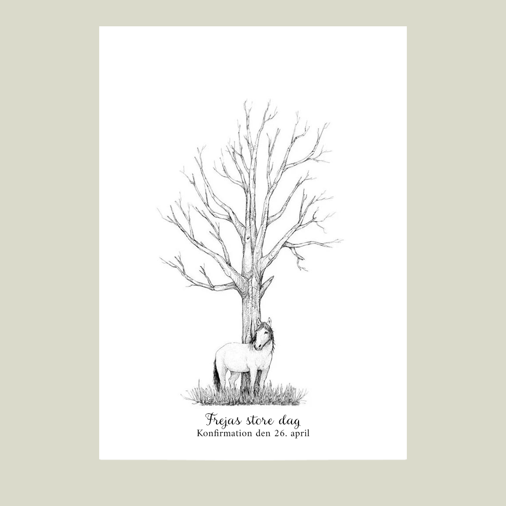 Fingeraftryksplakat // Hest