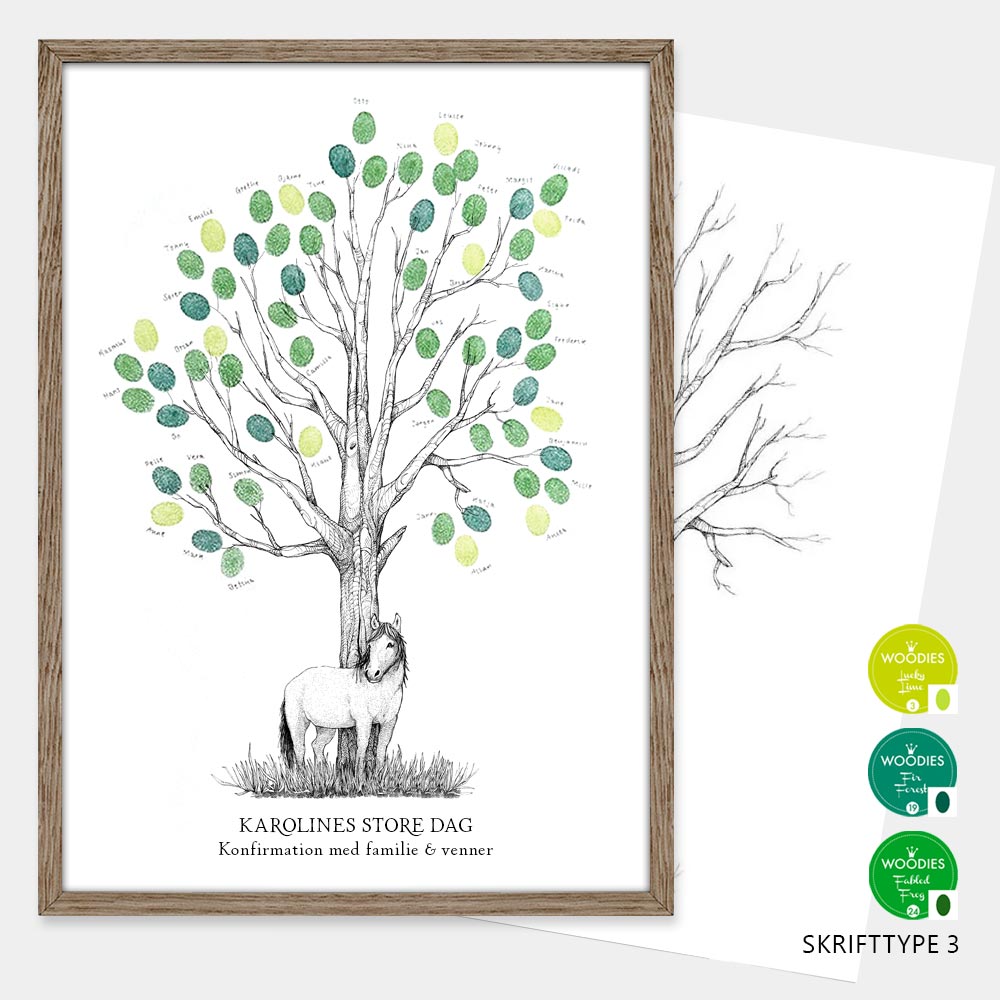 Fingeraftryksplakat // Hest