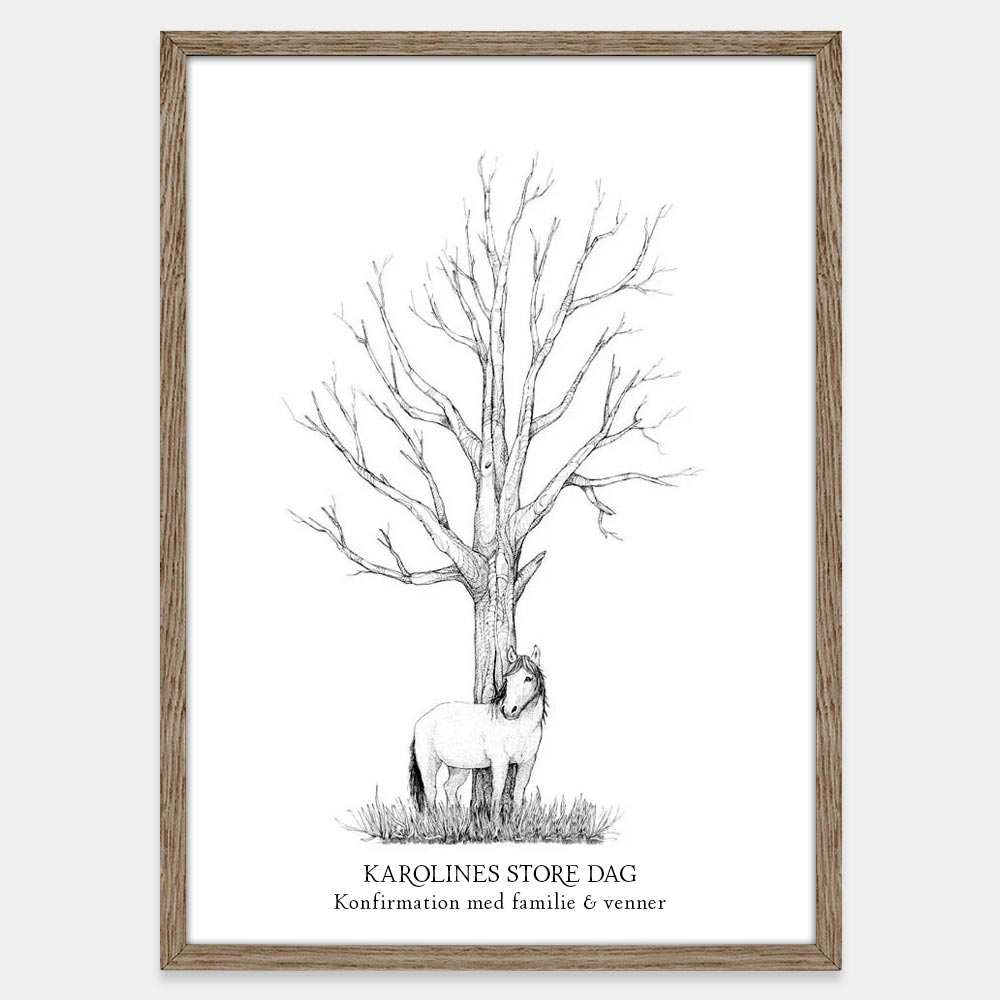 Fingeraftryksplakat // Hest