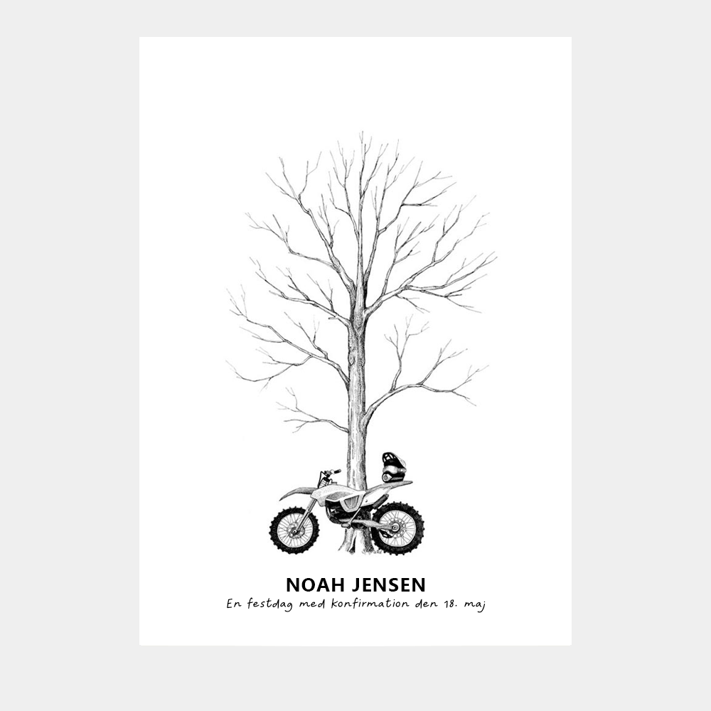 Fingeraftryksplakat - Motocross