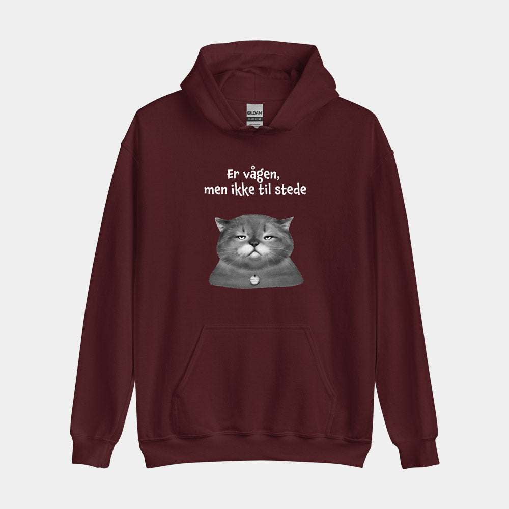 Hoodie med citat - "Er vågen, men ikke til stede"
