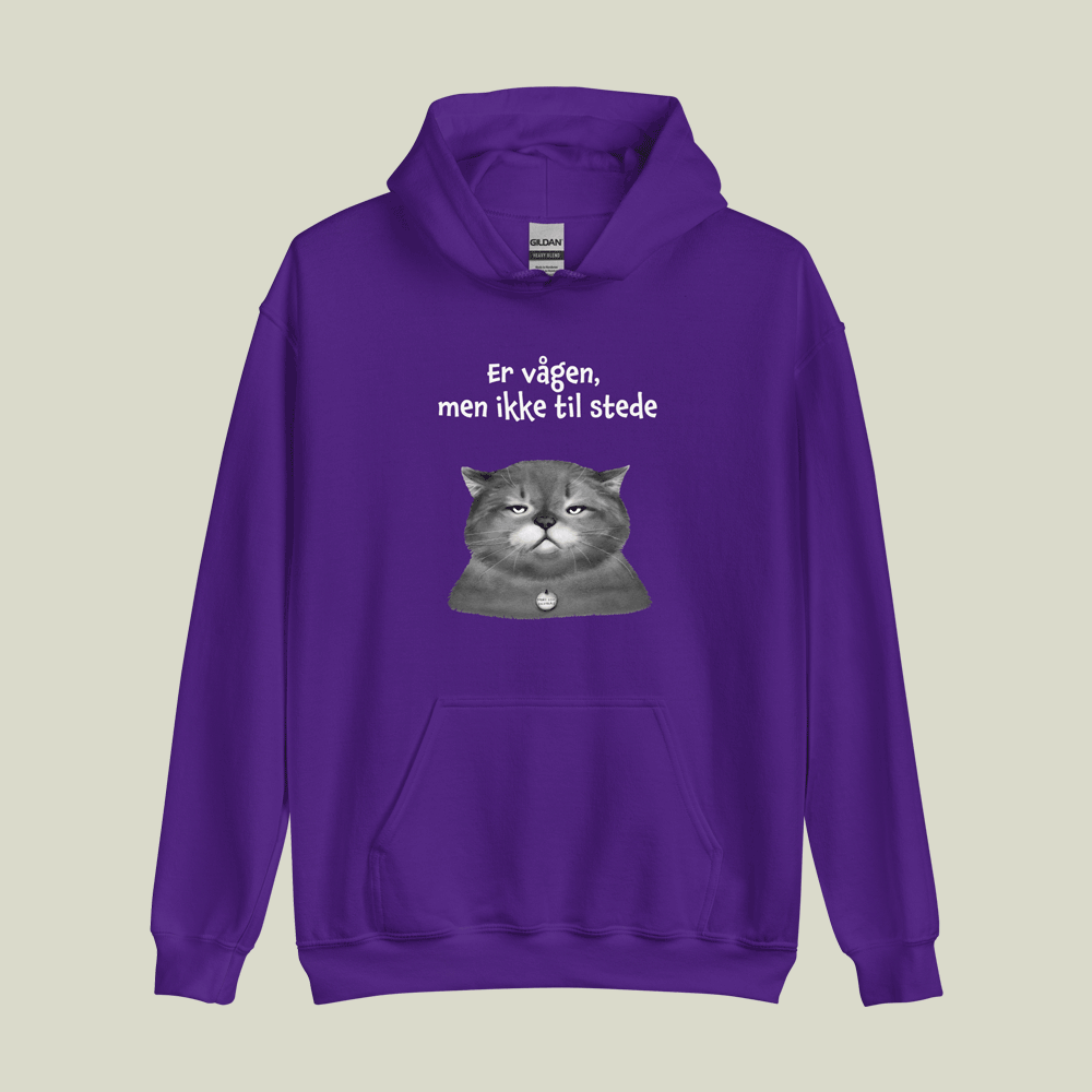 Hoodie med citat - Er vågen, men ikke til stede