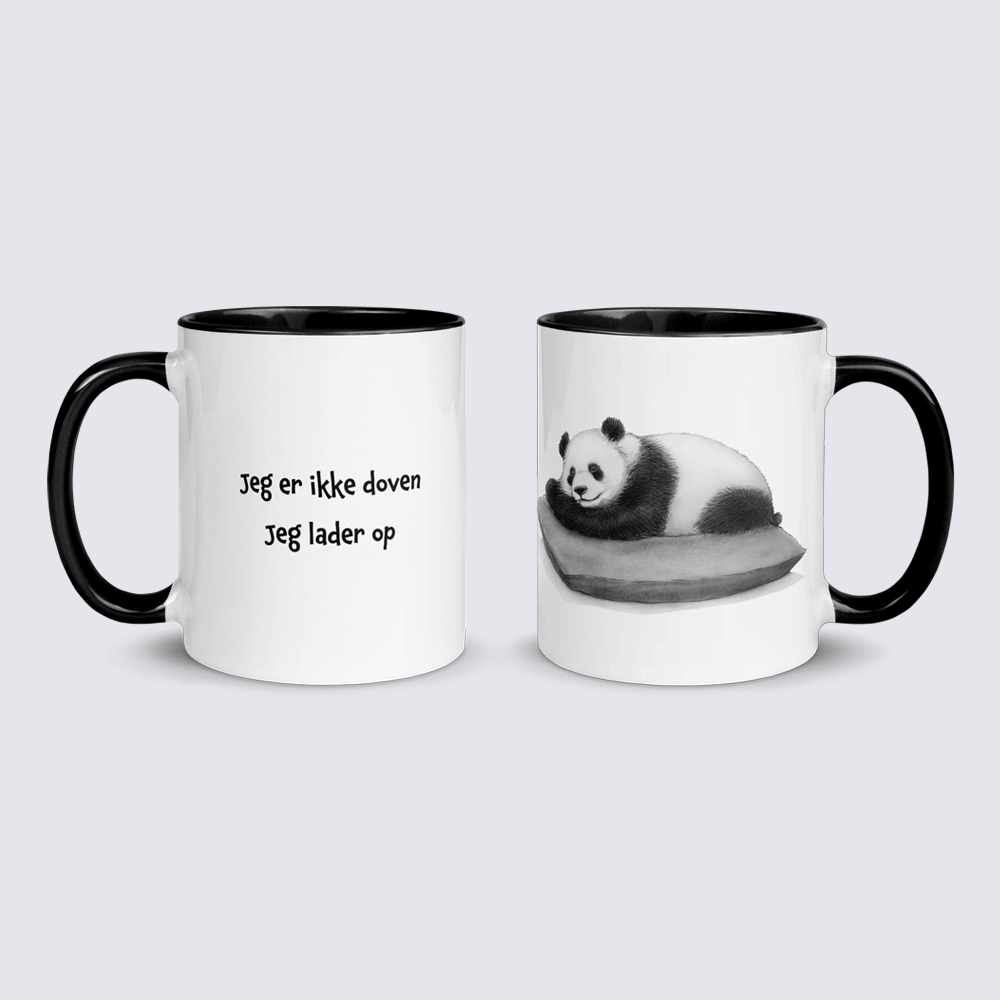 "Jeg er ikke doven. Jeg lader op!" - krus