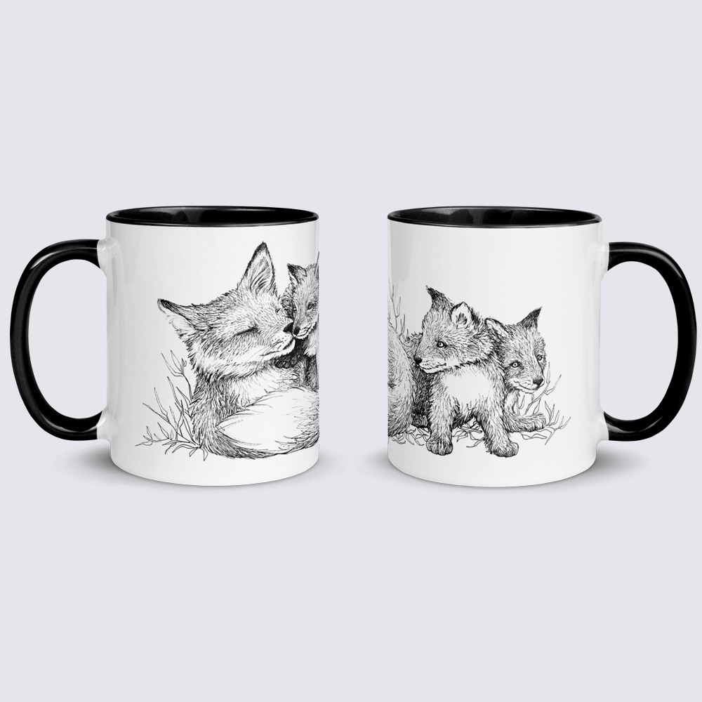 Krus med rævefamilie