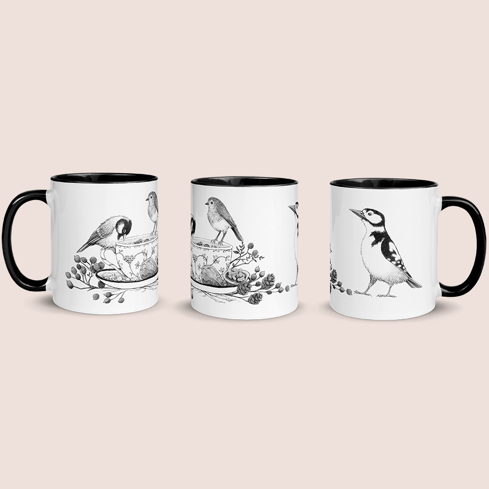 Krus med musvit, rødkælk og spætte