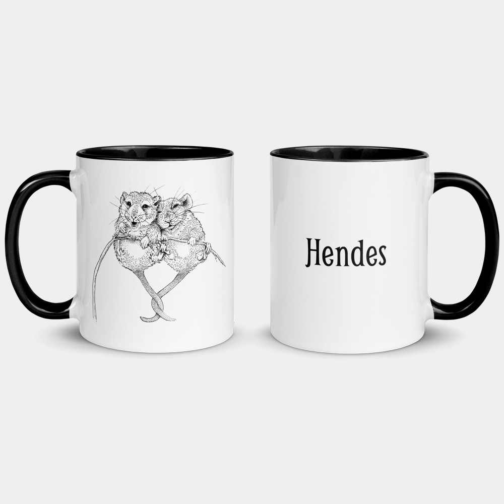 Krus med mus og teksten 'Hendes'