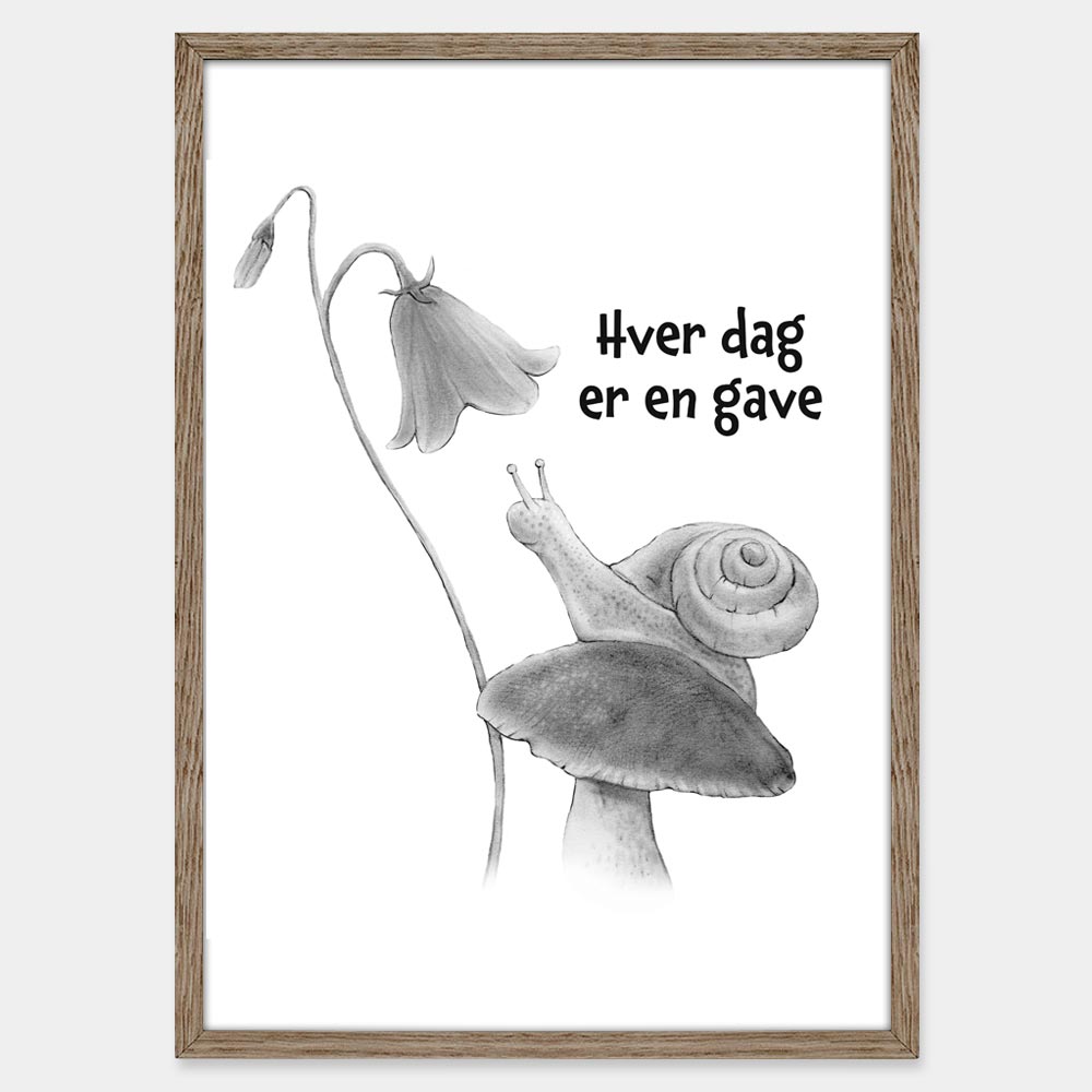 Hver dag er en gave - citat med snegl