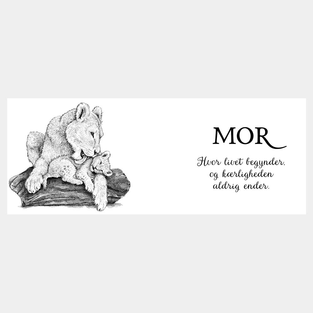 Krus med løvemor og en unge