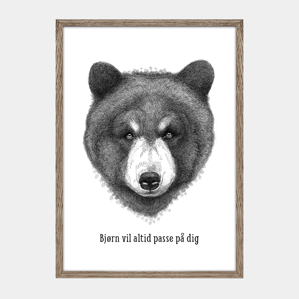 Plakat med bjørn