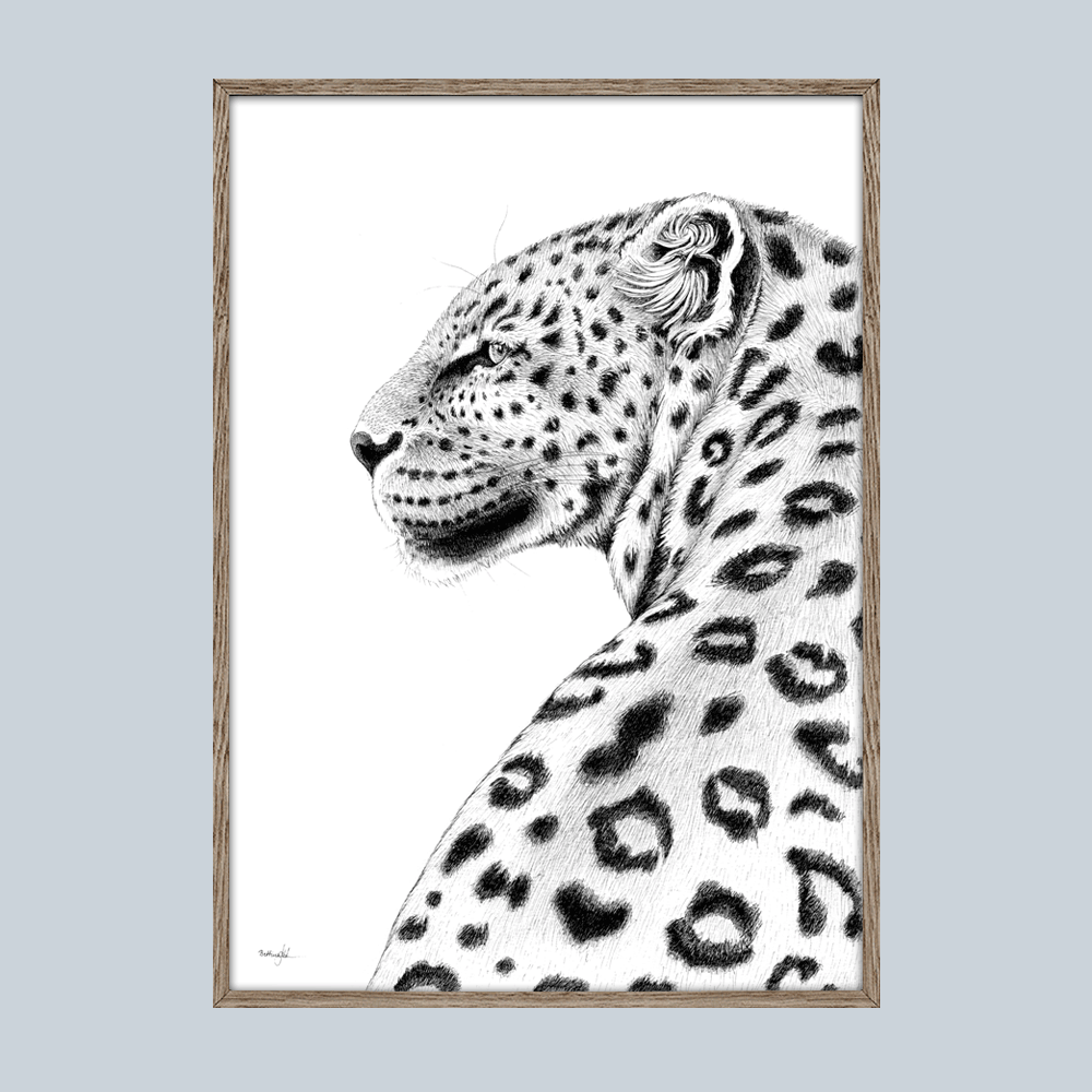 Kunsttryk med leopard - Elegance og instinkt