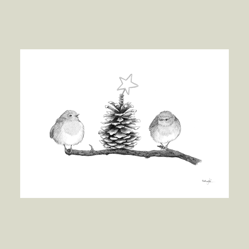 Plakat med rødkælke – Julefred