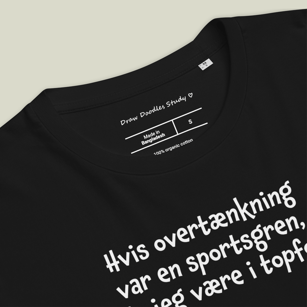 T-shirt med citat og ugle – Hvis overtænkning var en sportsgren