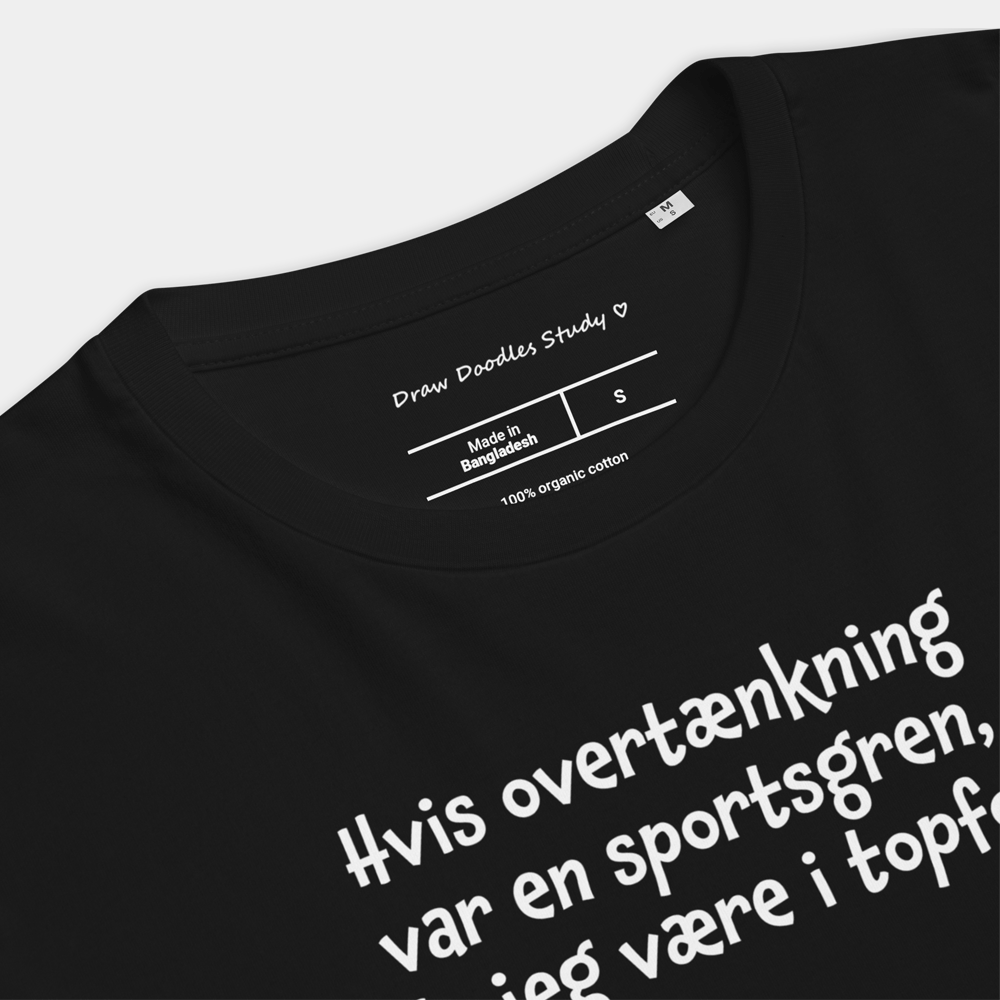 T-shirt med citat og ugle – Hvis overtænkning var en sportsgren