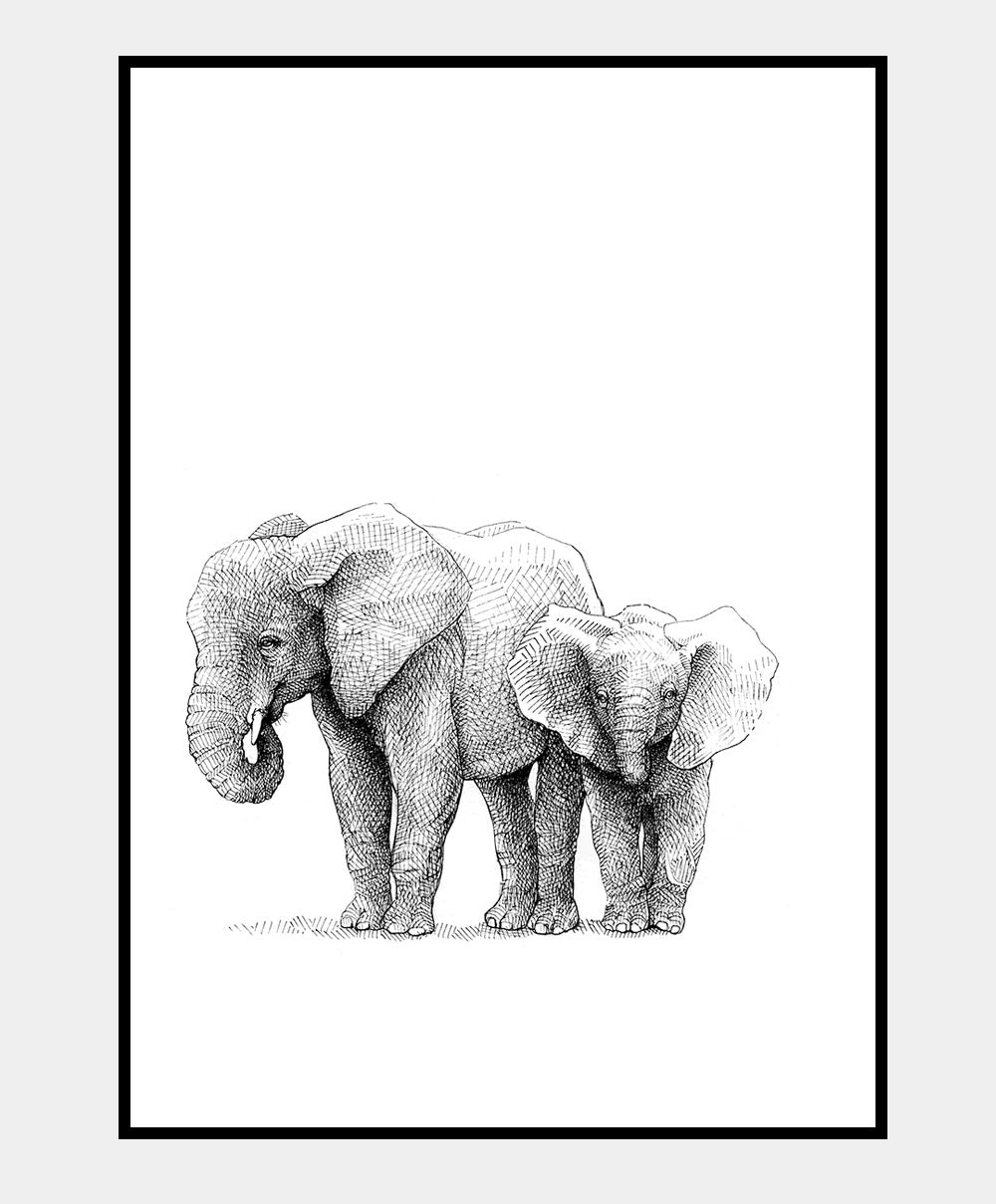 Kunsttryk med elefanter – Samhørighed