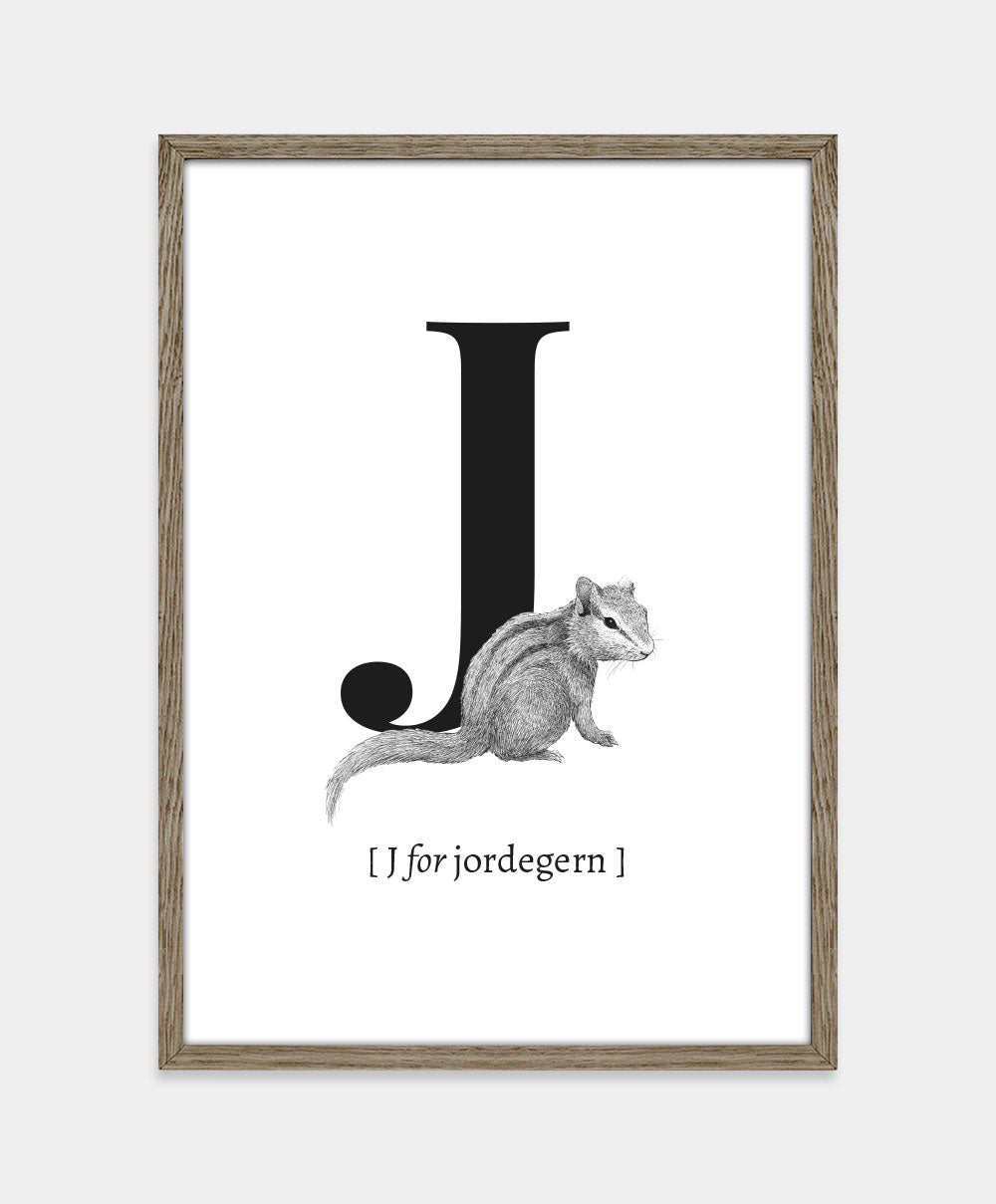 Bogstavplakat - J for jordegern