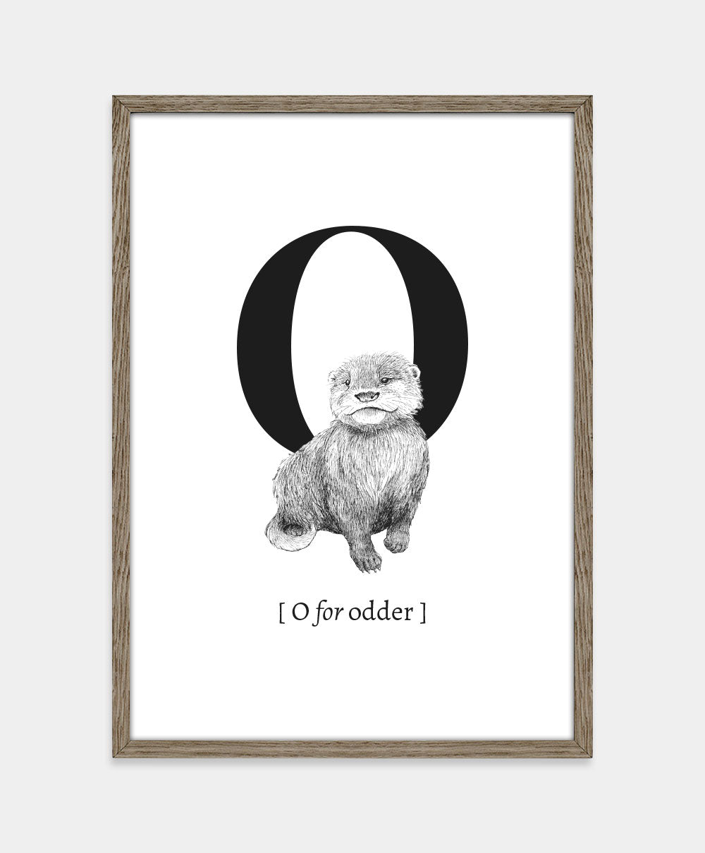 Bogstavplakat - O for odder