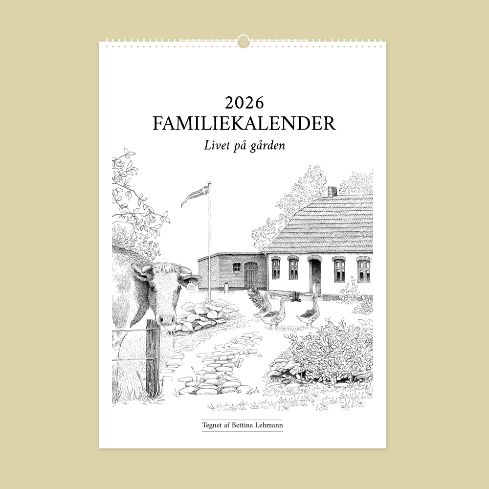 2026 familiekalender med livet på gården.