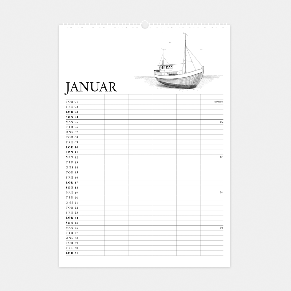 2026 familiekalender - Livet ved havet