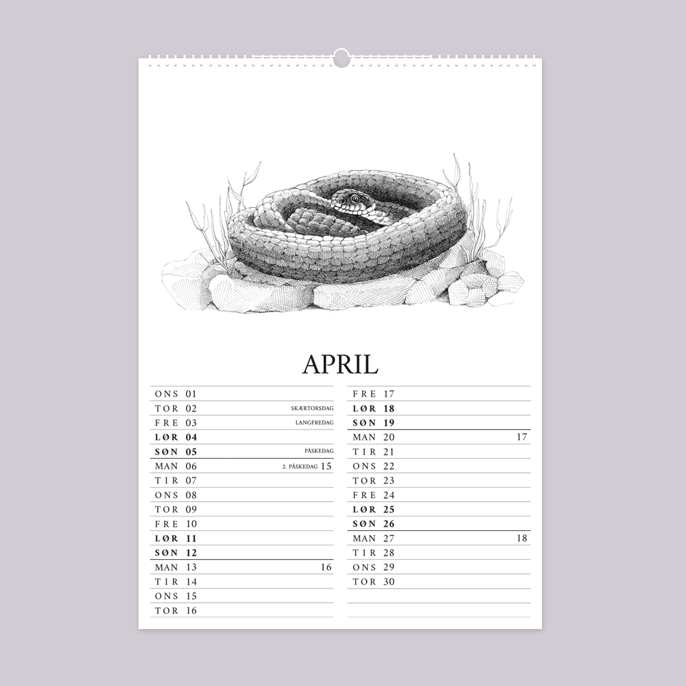 2026 vægkalender - Livet i den vilde have