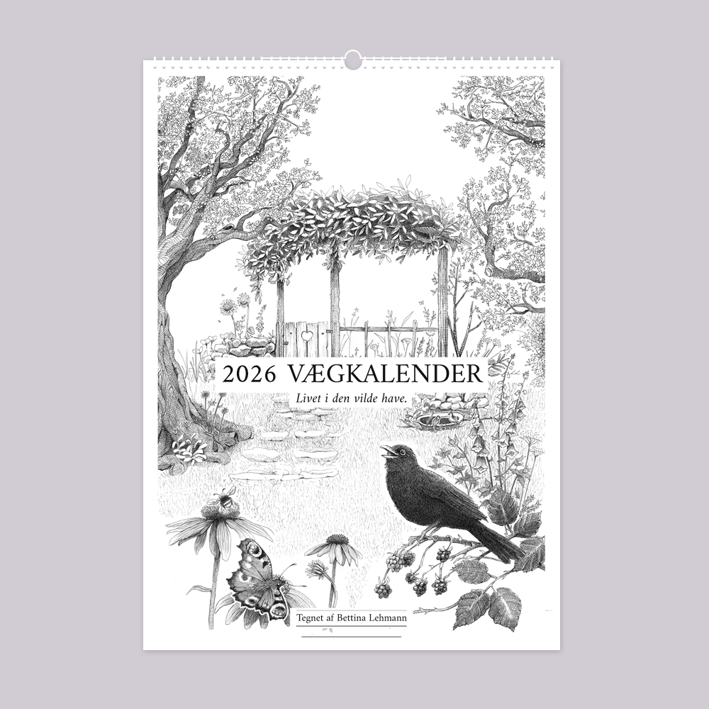 Kunstkalender med illustrationer fra den vilde have.