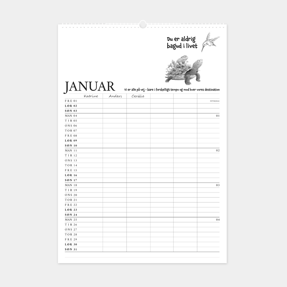 2027 familiekalender - Sæt pris på de små ting