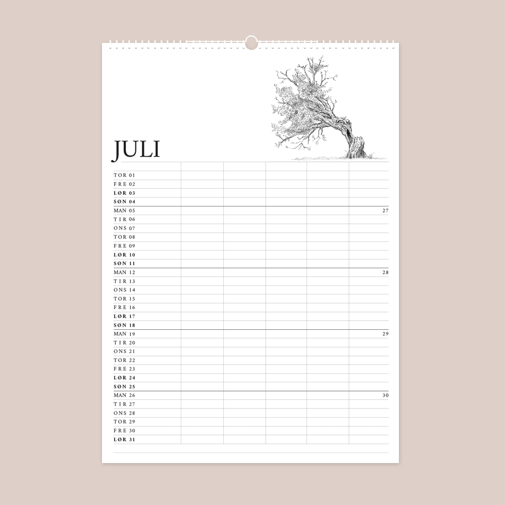 2027 familiekalender - Gemt men ikke glemt