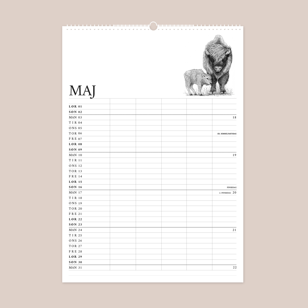 2027 familiekalender - Gemt men ikke glemt