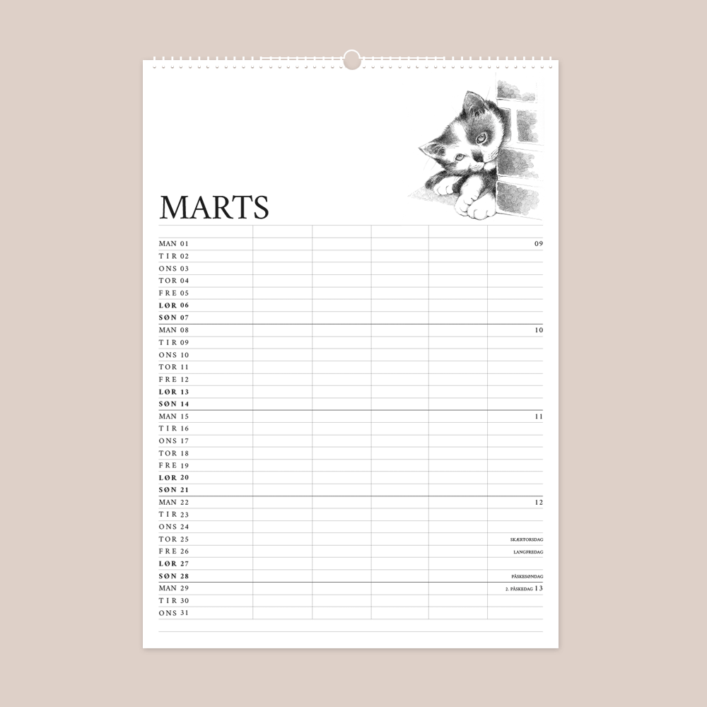 2027 familiekalender - Gemt men ikke glemt