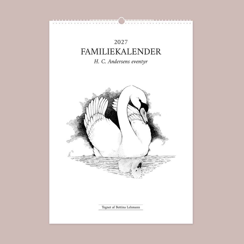 2027 familiekalender. H. C. Andersens eventyr. 12 håndtegnede illustrationer af Bettina Lehmann. 6 kolonner