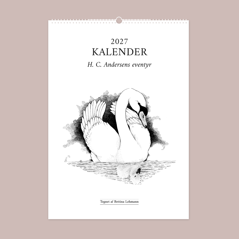 2027 kalender. H. C. Andersens eventyr. 12 håndtegnede illustrationer af Bettina Lehmann. 