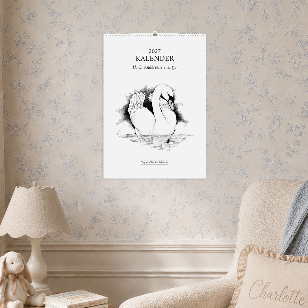 2027 kunstkalender. H. C. Andersens eventyr. 12 håndtegnede illustrationer af Bettina Lehmann.