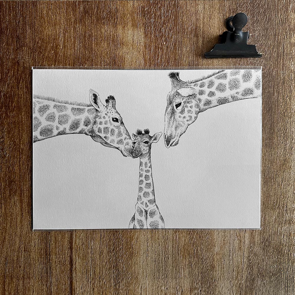 Udsalg - A4 Giraffer plakat (1-2 unger)